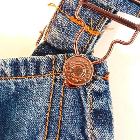 VICI OVERALLS Distressed Frayed Dark Blue Sz Small AMAZING JEANS! Super Cute!! - Picture 4 of 16